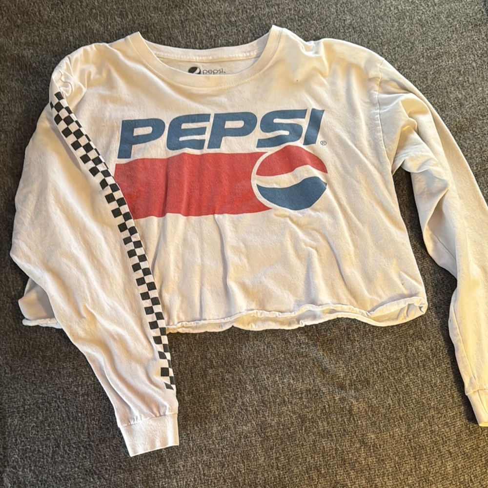 Pepsi Women’s White Long Sleeve Crop Top